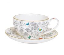 Чашка для чая с блюдцем Fleurs et Papillons 200мл R1282#FLEP