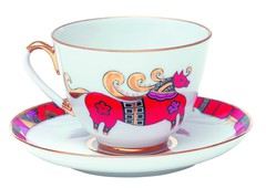 Чашка с блюдцем чайная Весенняя Красный конь 250мл 81.15308.00.1