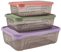    Rectangular Storage Bowl Set-2024 Colours 1,05/1,75/3,1 163332-150