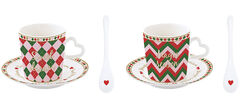 Набор чашек для кофе с блюдцами и ложками Christmas Twist 100мл R3107#CTWI - в интернет-магазине Мир посуды Набор чашек для кофе с блюдцами и ложками Christmas Twist 100мл R3107#CTWI - Мир посуды