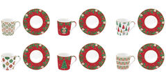 Набор чашек для кофе с блюдцами Jinge Bells 100мл R0126#JING - в интернет-магазине Мир посуды Набор чашек для кофе с блюдцами Jinge Bells 100мл R0126#JING - Мир посуды