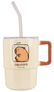 Кружка с крышкой и трубочкой Capybara Time 400мл B060376 - в интернет-магазине Мир посуды Кружка с крышкой и трубочкой Capybara Time 400мл B060376 - Мир посуды