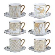 Набор чашек для кофе с блюдцами Matrix Gold 120мл 26548-set - в интернет-магазине Мир посуды Набор чашек для кофе с блюдцами Matrix Gold 120мл 26548-set - Мир посуды