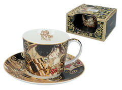 Чашка для чая с блюдцем Густав Климт Поцелуй 230мл 532-0060