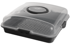 Тортовница с крышкой Каризма 38х38х13см 0036 Antrasit - в интернет-магазине Мир посуды Тортовница с крышкой Каризма 38х38х13см 0036 Antrasit - Мир посуды