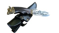 Нож-вилка в кожаном чехле Кабан 14см 187-2045 - в интернет-магазине Мир посуды Нож-вилка в кожаном чехле Кабан 14см 187-2045 - Мир посуды