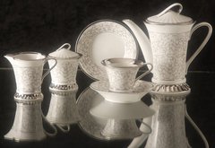 Чайный сервиз Византия Серебро на белом 200мл 57160725-D936