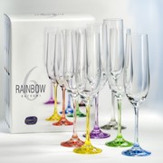 Набор бокалов для шампанского Viola Rainbow 190мл 40729/D4641/190/6