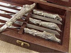 Набор шампуров в деревянной коробке Охотничьи трофеи