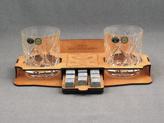 Камни для виски 12шт подарочный набор с хрустальными стаканами York Whisky Stones 2см