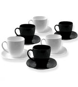 Набор чайных чашек с блюдцами Carine Blanc & Noir 220мл D2371
