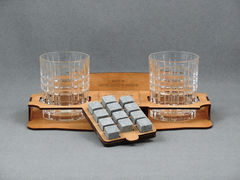 Камни для виски 12шт подарочный набор со стаканами Square Whisky Stones 2см