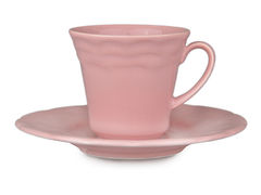 Чашка для кофе с блюдцем Атена pink 220мл 942-019