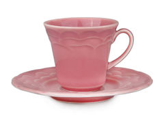 Чашка для кофе с блюдцем Атена dark pink 942-024