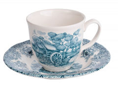 Чашка для чаю з блюдцем Млин смарагдовий 200мл 910-140