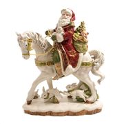 Статуэтка Дед Мороз на коне 42см 17449