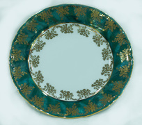 Набор обеденных тарелок Мария Тереза Зеленый - Золотая печать 25см