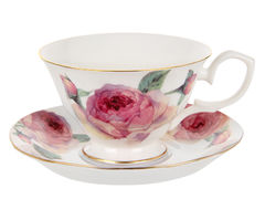 Чашка для чая с блюдцем Пион 200мл 943-198