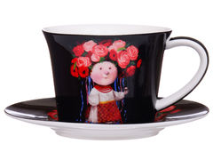 Чашка для чая с блюдцем Украиночка 220мл 924-524