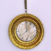 Ёлочная игрушка Античные часы золото 8см AL22718.2