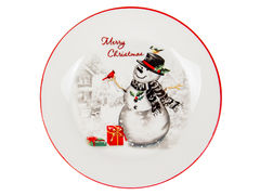 Тарелка салатная Новогодняя коллекция Снеговик 21см 858-0020