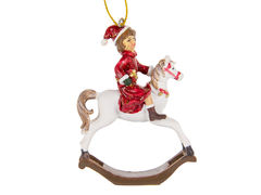 Ёлочная игрушка Новогодняя коллекция Мальчик на коне 8см 192-213