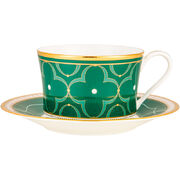 Чашка для чаю з блюдцем Trefolio Green 245мл 4977-2_93687S