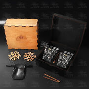 Подарочный деревянный набор для охлаждения виски в темной коробке со стаканами Bohemia Casablanca Whisky Stones WS203