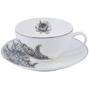 Чашка для чая с блюдцем Charm Floral Black 410мл A0530-CS410-C