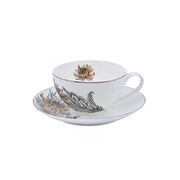 Чашка для чая с блюдцем Charm Floral Brown 410мл A0530-CS410-B